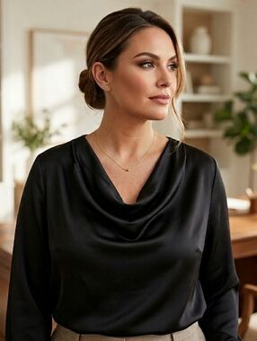 VeroModa Black Cowl Neck Blouse